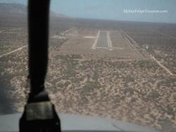 Snapshot of San Felipe Mexico Airport runway taken from plane cockpit