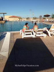 Teenagers relaxing at the El Cachanilla Pool - MySanFelipeVacation